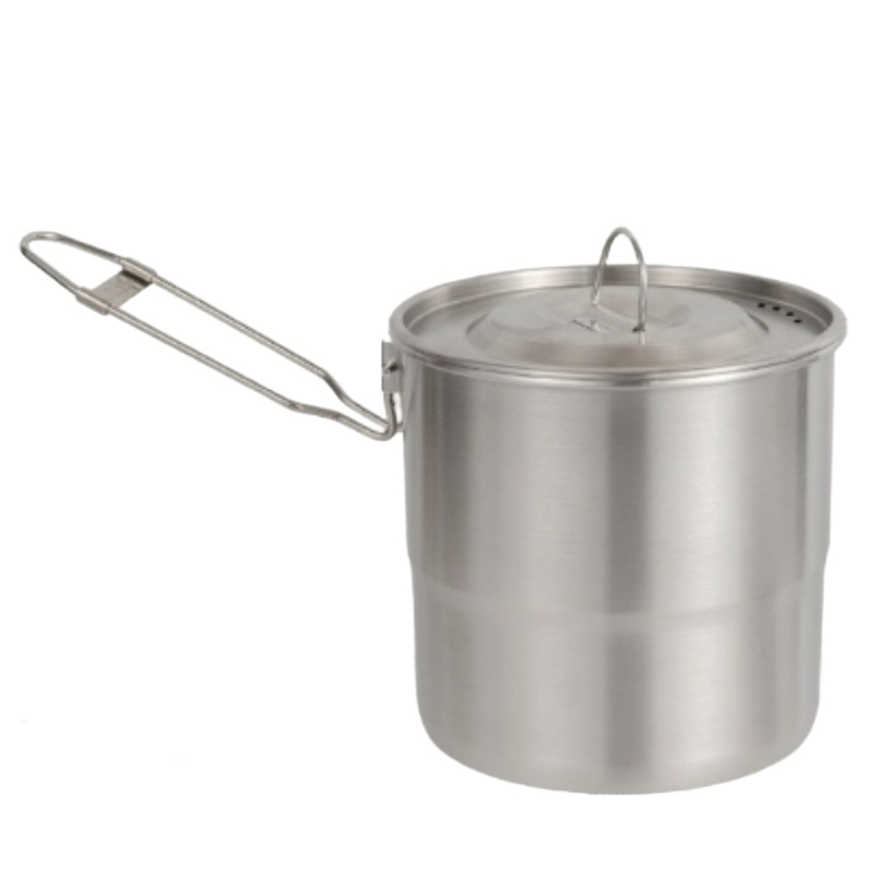 Camping Cooking Set Compact - 휴대용 3L 스테인리스 스틸 조리용 냄비