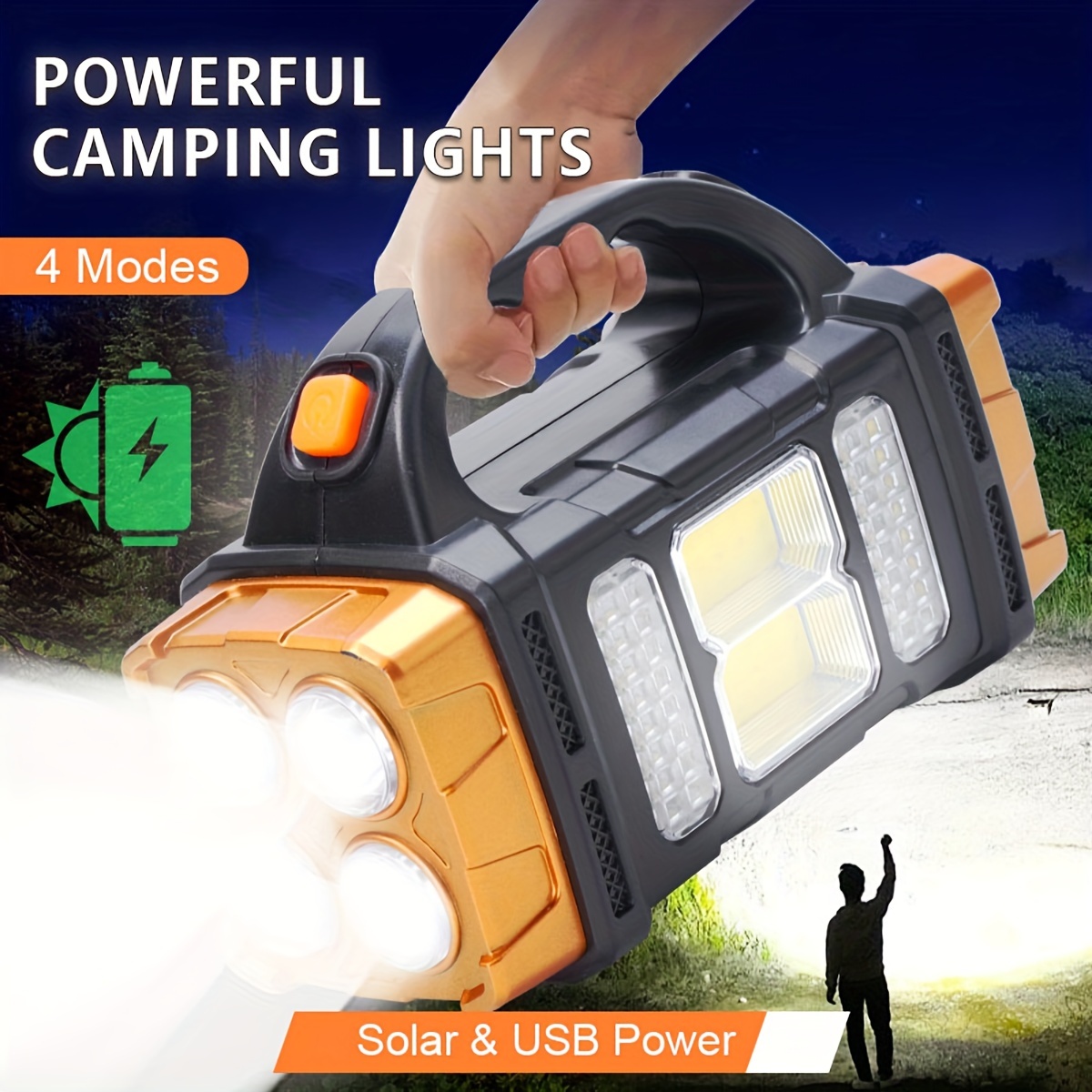 Camping Cooking Fish - 새로운 업그레이드 충전식 고출력 태양광 LED