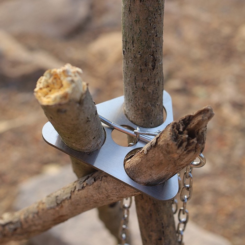 Camping Cooking Tripod - 스테인리스 스틸 캠핑 삼각대 휴대용 분리형