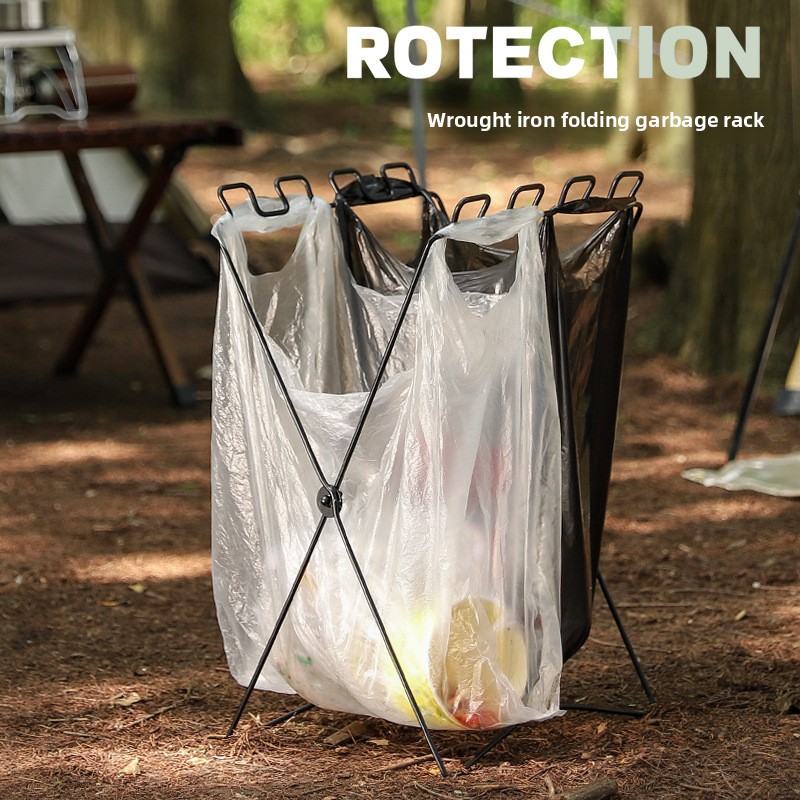 Camping Cooking Organizer - 휴대용 접이식 쓰레기 봉투 홀더, 캠핑