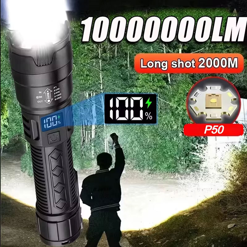 고출력 LED 손전등 2000LM 전술 토치 디스플레이 - Camping Cooking Fish 리뷰 및 가격