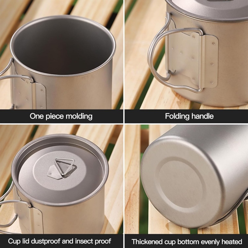 접이식 손잡이가 있는 티타늄 캠핑 머그컵, 가볍고 휴대 - Camping Cooking Organizer 리뷰 및 가격