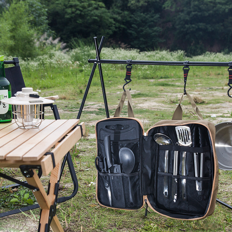 8pcs 캠핑 주방 조리기구 세트 휴대용 가방 야외 여 - Camping Cooking Organizer 리뷰 및 가격