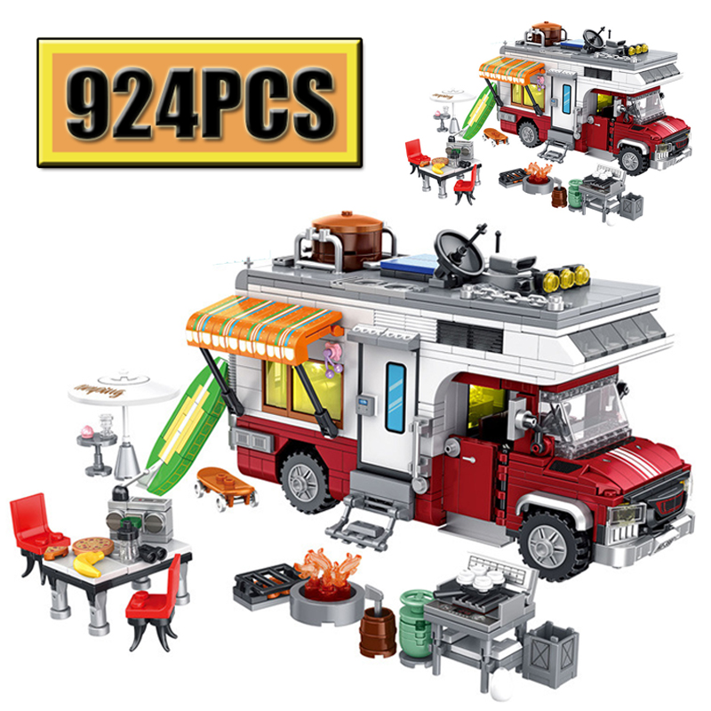 MOC 924PCS 시티 시리즈 캠핑카 레저 휴가 세트 - Camping Cooking Gifts 리뷰 및 가격