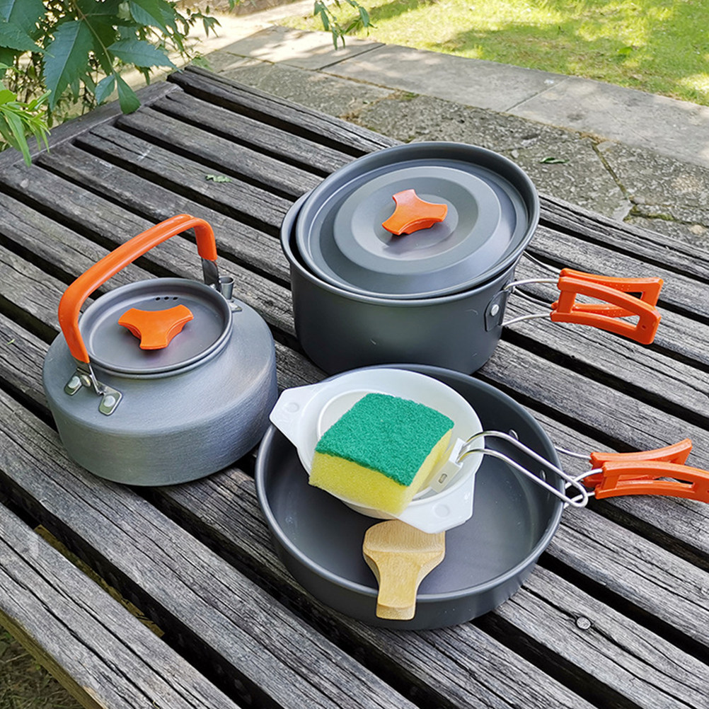7Pcs 컴팩트 캠핑 식기 세트 야외 활동 여행을 위한 - Camping Cooking Set Compact 리뷰 및 가격