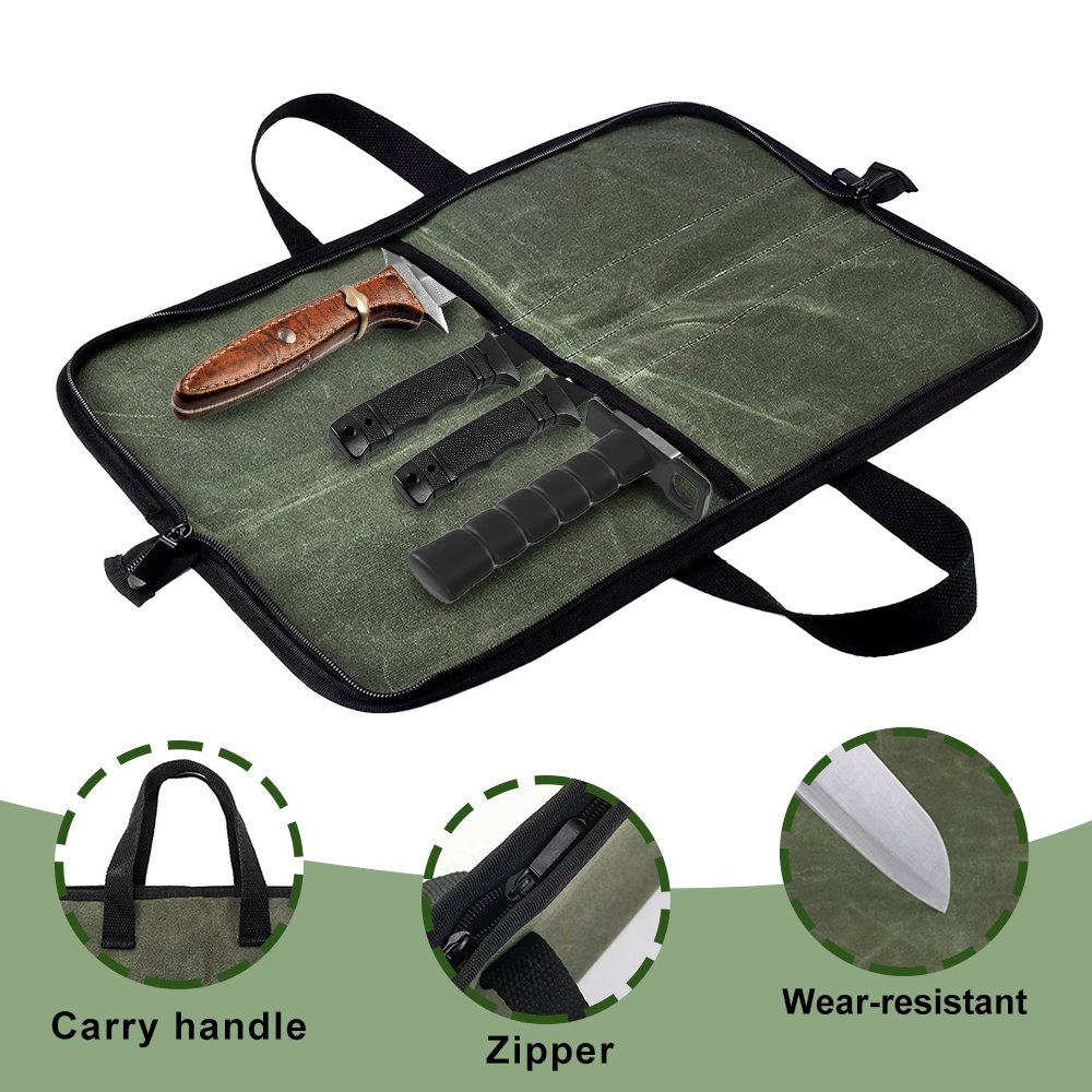 왁스 캔버스 나이프 롤백 다용도 슬롯 휴대용 셰프 나이 - Camping Cooking Organizer 리뷰 및 가격