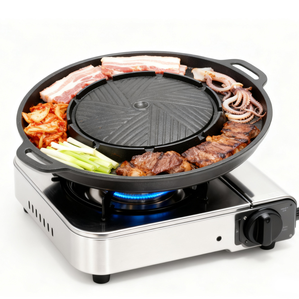 코선 한국식 바베큐 그릴 팬 2 in 1 원형 바베큐  - Camping Cooking Bbq 리뷰 및 가격