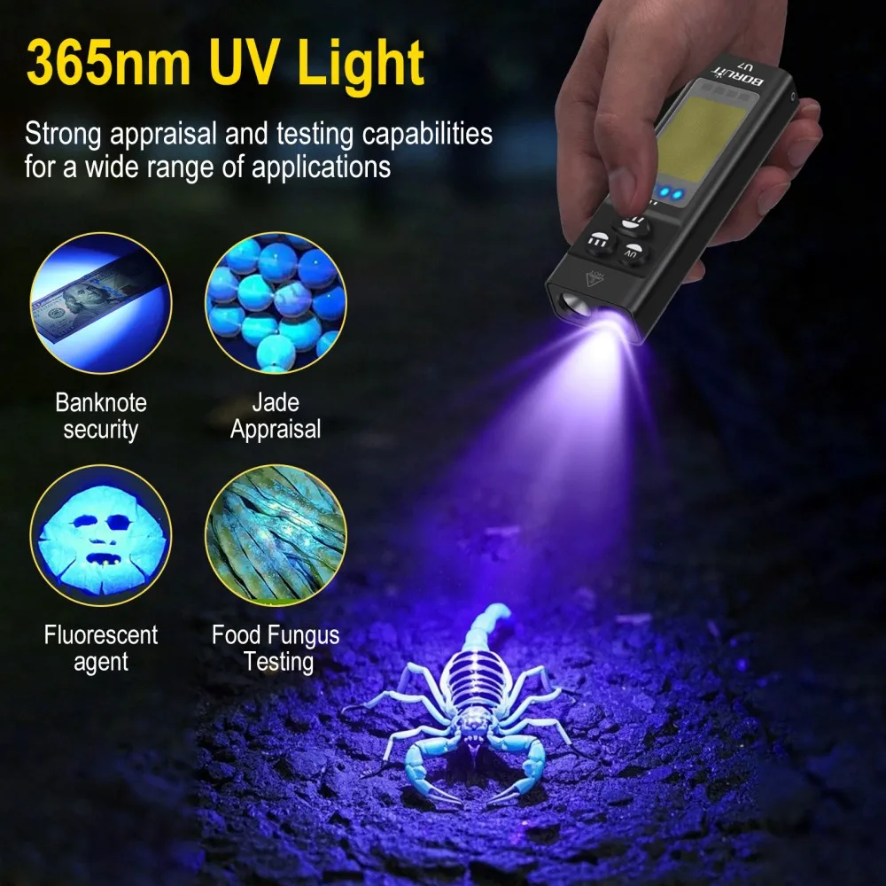 BORUiT U7 UV LED EDC 손전등 1100L - Camping Cooking Fish 리뷰 및 가격
