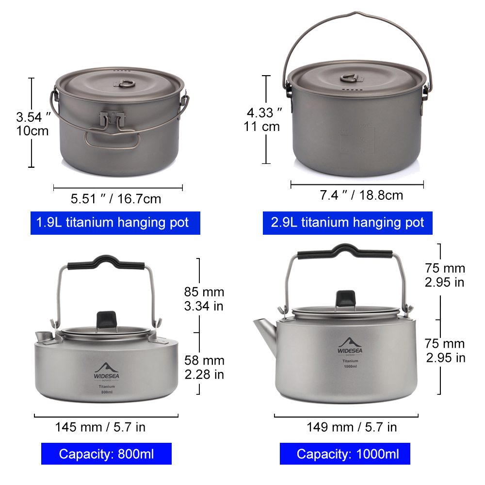 Widesea 초경량 티타늄 캠핑 조리기구 세트 1.9 - Camping Cooking Set Compact 리뷰 및 가격