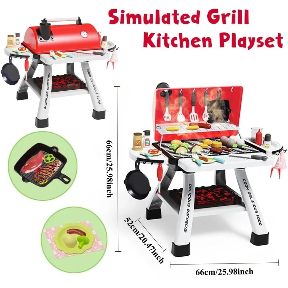 바베큐 그릴 장난감 세트 어린이용 BBQ 놀이 주방 놀 - Camping Cooking Gifts 리뷰 및 가격