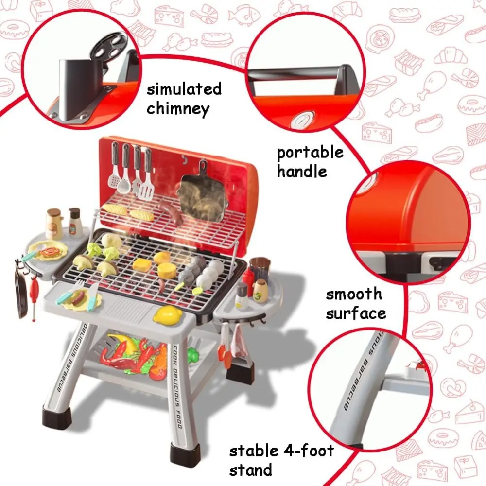 바베큐 그릴 장난감 세트 어린이용 BBQ 놀이 주방 놀 - Camping Cooking Gifts 리뷰 및 가격