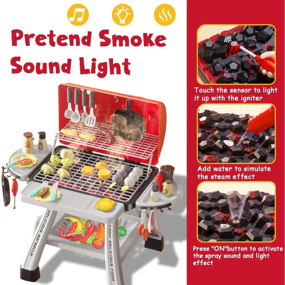 바베큐 그릴 장난감 세트 어린이용 BBQ 놀이 주방 놀 - Camping Cooking Gifts 리뷰 및 가격
