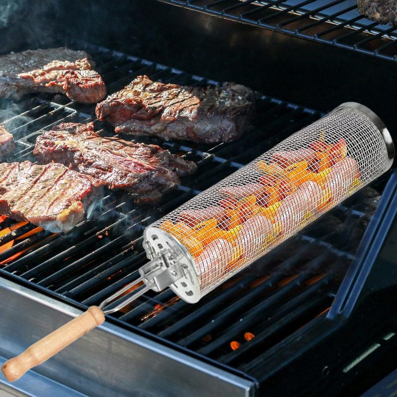 1pc 스테인레스 스틸 회전 바베큐 케이지 실린더 케이 - Camping Cooking Gifts 리뷰 및 가격