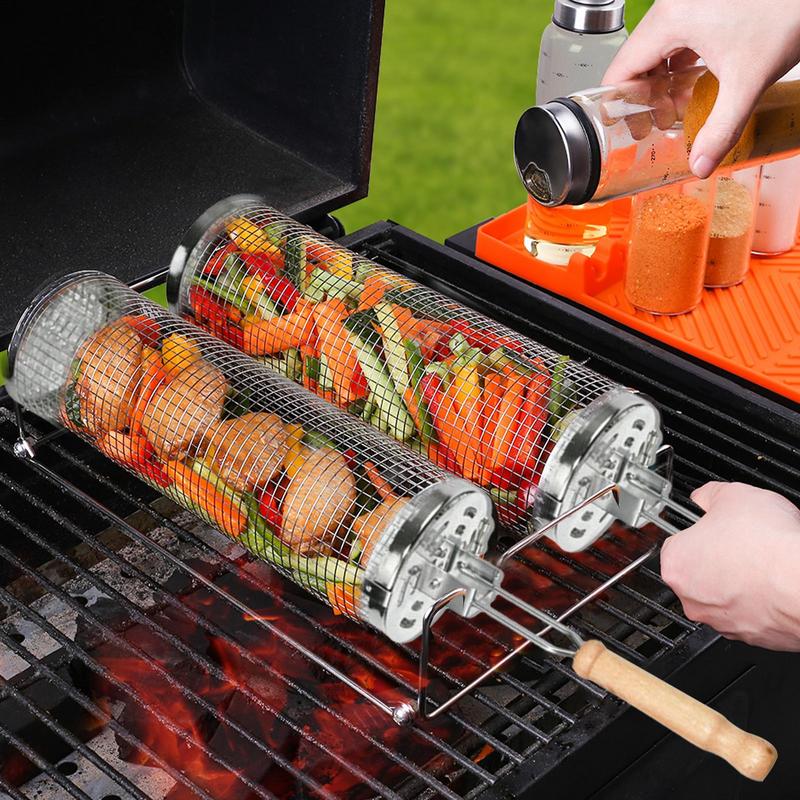 1pc 스테인레스 스틸 회전 바베큐 케이지 실린더 케이 - Camping Cooking Gifts 리뷰 및 가격