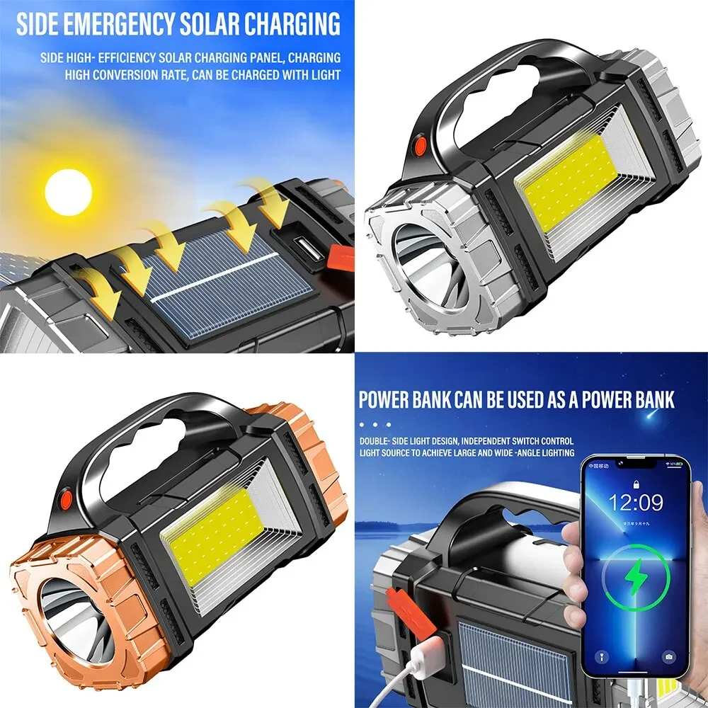새로운 업그레이드 충전식 고출력 태양광 LED 손전등, - Camping Cooking Fish 리뷰 및 가격