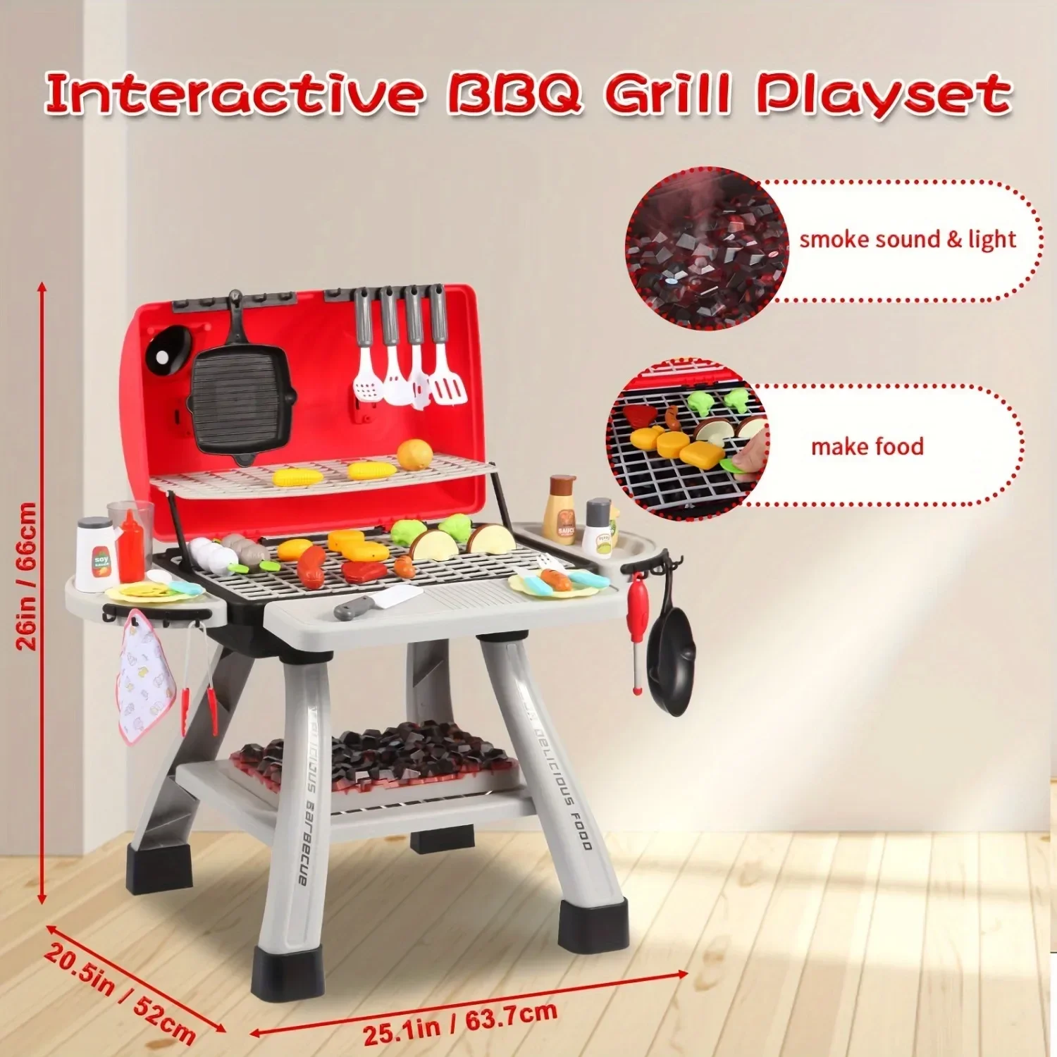 바베큐 그릴 장난감 세트 어린이 바베큐 척 연기 소리  - Camping Cooking Gifts 리뷰 및 가격