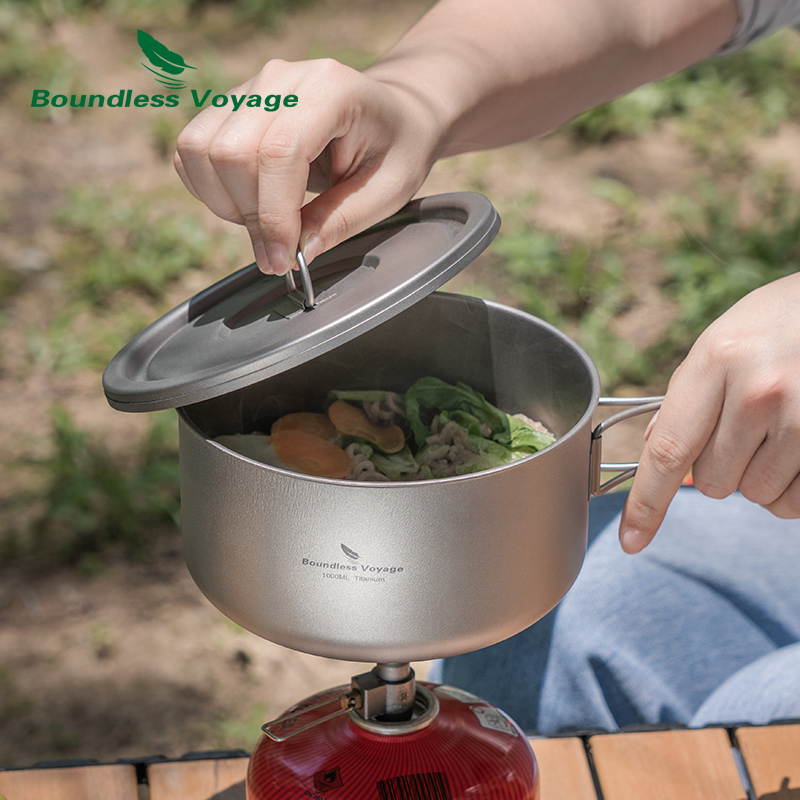 Boundless Voyage 티타늄 캠핑 냄비, 뚜껑 - Camping Cooking Organizer 리뷰 및 가격