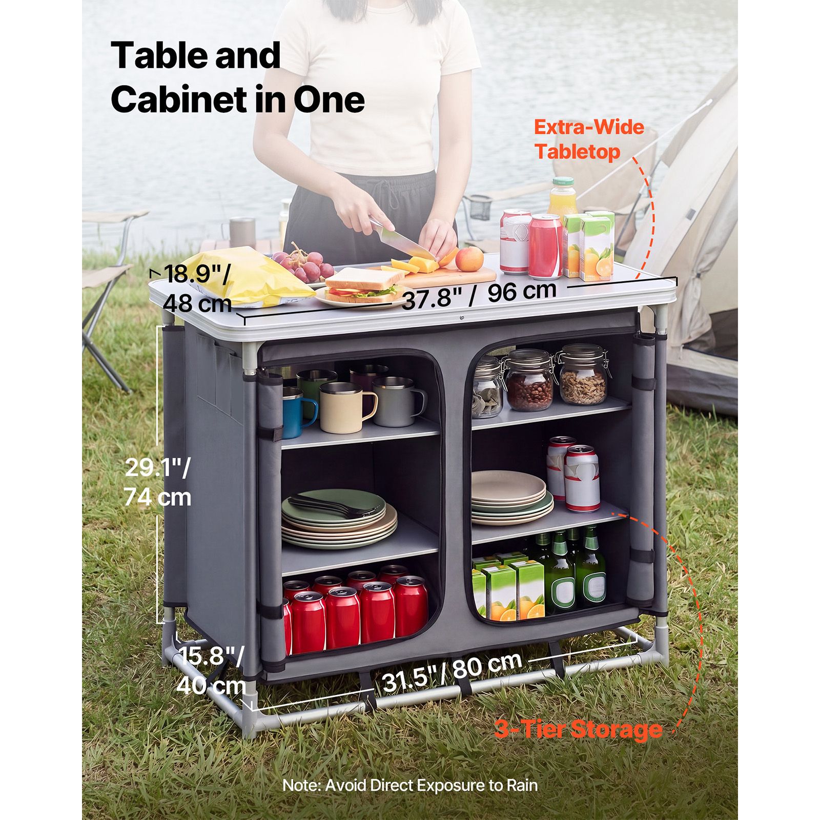 캠핑 수납 캐비닛, 야외 휴대용 알루미늄 경량 테이블, - Camping Cooking Set Compact 리뷰 및 가격
