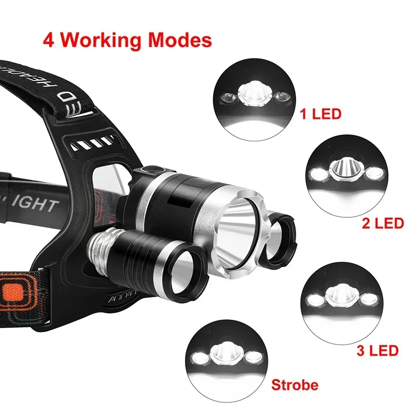 고출력 LED 헤드램프 18650 충전식 배터리 손전등 - Camping Cooking Fish 리뷰 및 가격