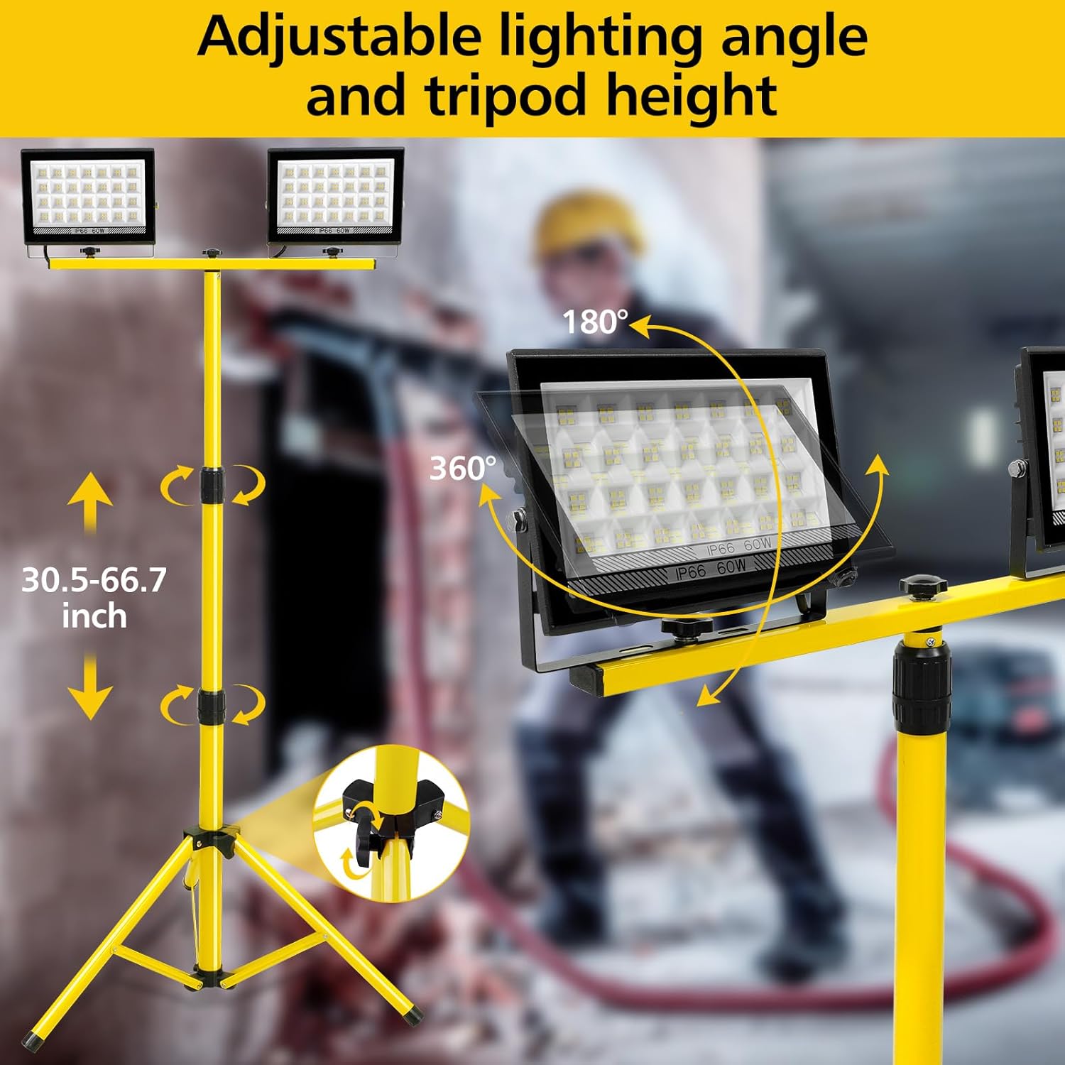 스탠드가 있는 LED 작업등 조절 가능 6000K IP - Camping Cooking Tripod 리뷰 및 가격