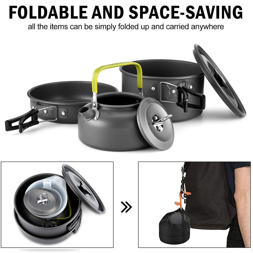 알루미늄 합금 소재로 제작된 야외 캠핑 조리기구 세트, - Camping Cooking Set Compact 리뷰 및 가격