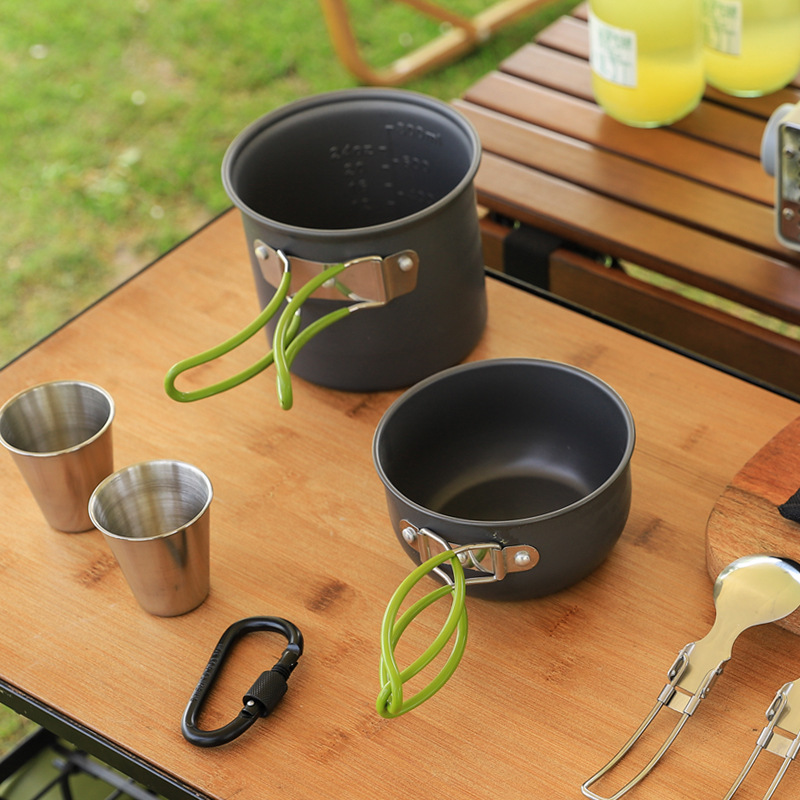캠핑 조리기구 세트, 초경량 논스틱 팬, 휴대용 컴팩트 - Camping Cooking Set Compact 리뷰 및 가격